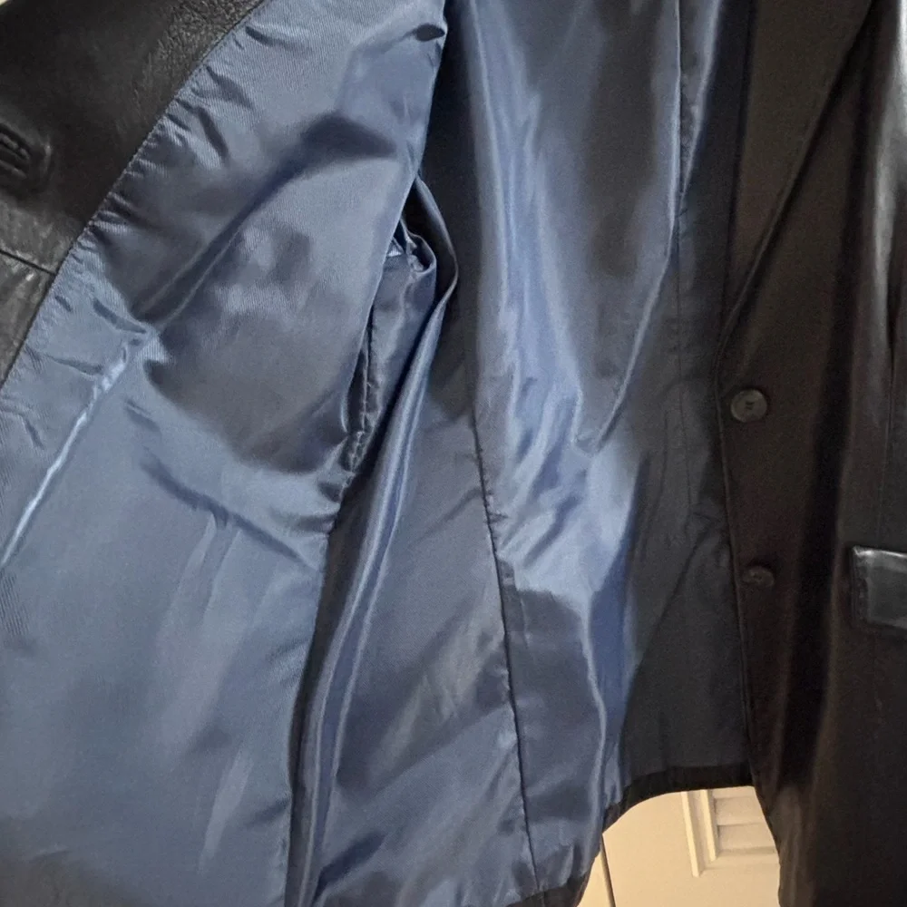 Cole B Genuine Leather Blazer Sz Med